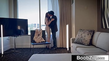 Voluptuous red headed bombshell comes over for a passionate casual fuck