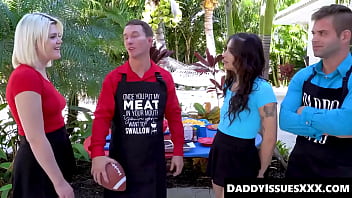 I and nicki rebel roasted two pussies with massive penises