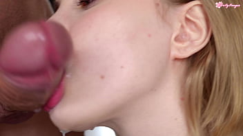 Asmr sloppy deep throat close up with drenched in spit