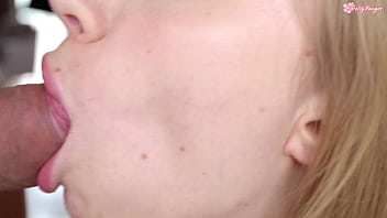 Asmr sloppy deep throat close up with drenched in spit