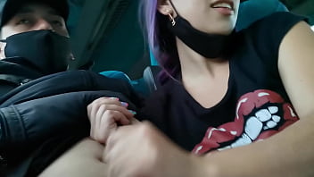 Sexy latina gives her boyfriend a super blowjob on a public bus traveling between bogota and medellin bucarasex