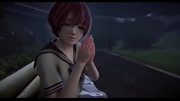 Comendo uma estudante