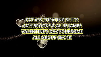 Valentine's 4some allie james & amy brooke fuck dan & rapha long