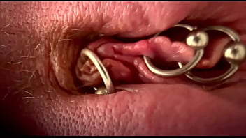 Extreme close up rubbing my pierced clit by makeup brush and huge orgasm make me completely wet my pussy