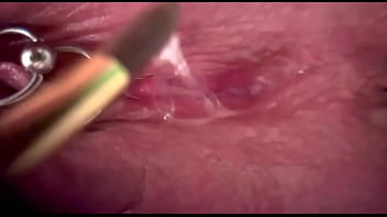 Extreme close up rubbing my pierced clit by makeup brush and huge orgasm make me completely wet my pussy