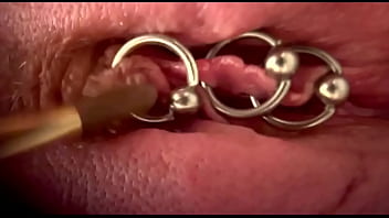 Extreme close up rubbing my pierced clit by makeup brush and huge orgasm make me completely wet my pussy