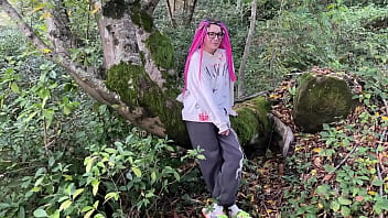 Outdoor forest rough sex and spanking teen girl pussy fucked cummed in my mouth and squirted teaser