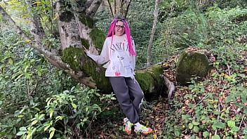 Outdoor forest rough sex and spanking teen girl pussy fucked cummed in my mouth and squirted teaser