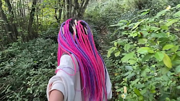 Outdoor forest rough sex and spanking teen girl pussy fucked cummed in my mouth and squirted teaser