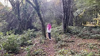 Outdoor forest rough sex and spanking teen girl pussy fucked cummed in my mouth and squirted teaser