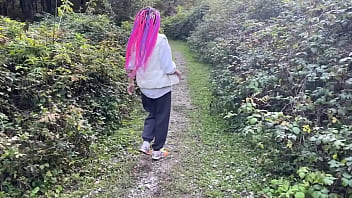 Outdoor forest rough sex and spanking teen girl pussy fucked cummed in my mouth and squirted teaser