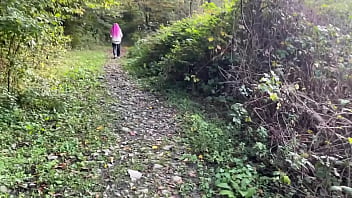 Outdoor forest rough sex and spanking teen girl pussy fucked cummed in my mouth and squirted teaser