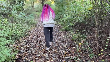 Outdoor forest rough sex and spanking teen girl pussy fucked cummed in my mouth and squirted teaser