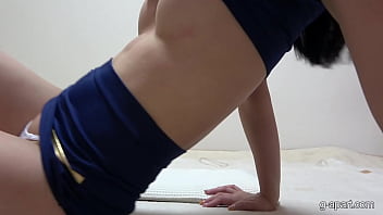 Japanese flight attendant's boobs and butt