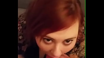 Redhead from giving a blowjob until explosive cum