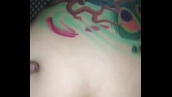 Tattoo teen fucked doggy til she cums