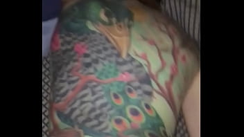 Tattoo teen fucked doggy til she cums