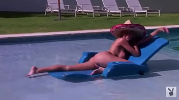 Wonderful cutie having fun at the pool