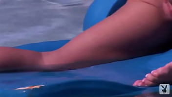 Wonderful cutie having fun at the pool