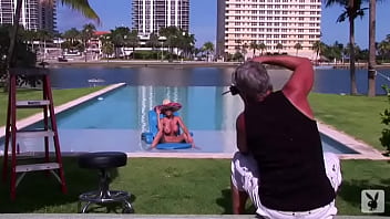 Wonderful cutie having fun at the pool