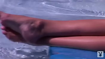 Wonderful cutie having fun at the pool