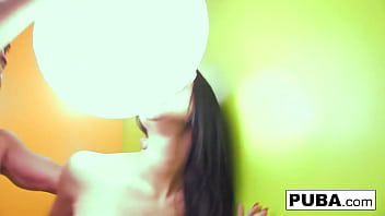 Hot brunette gets fucked hard