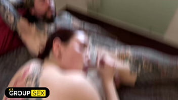 Apra shay’s big tits jiggle in revenge gangbang with three studs