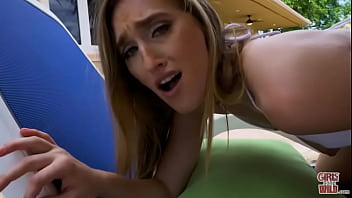 Victoria masturbates next to the fountain