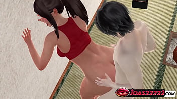 Jamila in tatami room animation wall doggystyle fuck missionary with close up pussy views and reverse plank pose cum inside tight pussy a lot of sperm in honey select 2