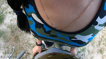 Black lynn gives me sloppy head outdoors