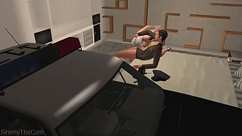 Goth bad girl gives a blowjob to a good cop 3d animation