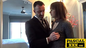 Young wildcat in straps tamed by rough relentless pounding