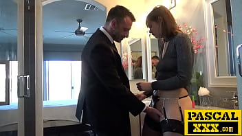 Young wildcat in straps tamed by rough relentless pounding