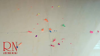 Small balloons pop with high heels boots cam 2