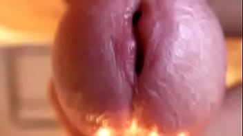 Flowing cum close up free masturbation