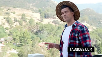 Curvy teen nympho gets her pussy drilled while her stepdad watch