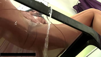 She wets her nylons and rips her crotch