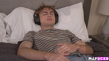 Blonde milf tutors bad boy in the bedroom