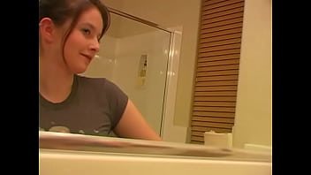 A chubby cute girl spends the day at her daddy's house