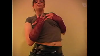 A chubby cute girl spends the day at her daddy's house