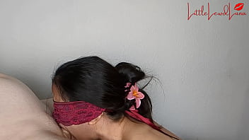 Asian teen littlelewdluna's deepthroat skills from close up