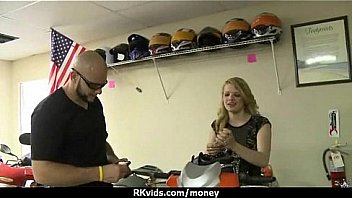 Sexy teen nails her butt on hard dick for cash 14