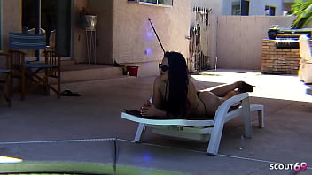 Nymphomaniac sexy wife seduce the black boy next door with big dick for interracial cheating fuck when her husband is away