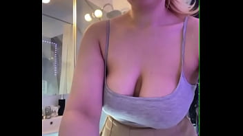 Masturbating with big dick in the bathroom