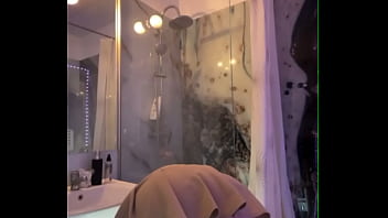 Masturbating with big dick in the bathroom