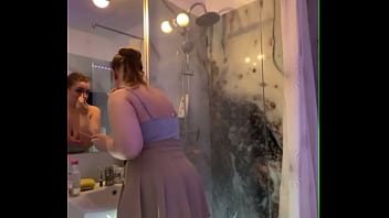 Masturbating with big dick in the bathroom