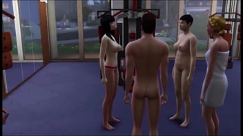 Busty nerdy asain female gets aroused while exercising at local gym