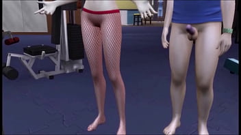 Busty nerdy asain female gets aroused while exercising at local gym