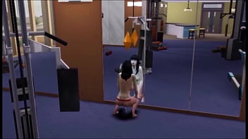 Busty nerdy asain female gets aroused while exercising at local gym Busty nerdy asain female gets aroused while exercising at local gym