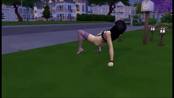 Busty nerdy asain female gets aroused while exercising at local gym